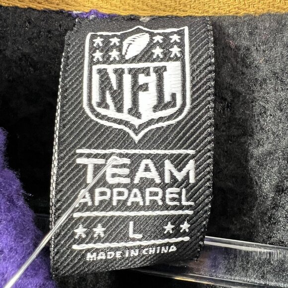 NFL Team Apparel NWT Baltimore Ravens L Sherpa Fleece Sweatshirt Black Full Zip - Picture 13 of 16